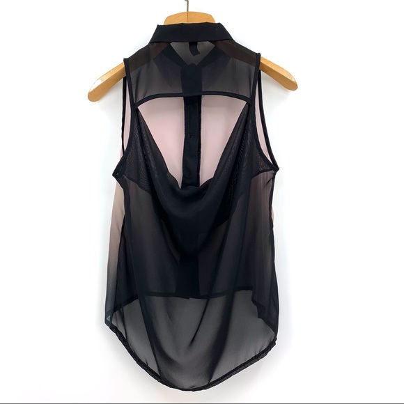 Windsor Sheer High-Low Sleeveless Open Back Top, Medium - Picture 12 of 16